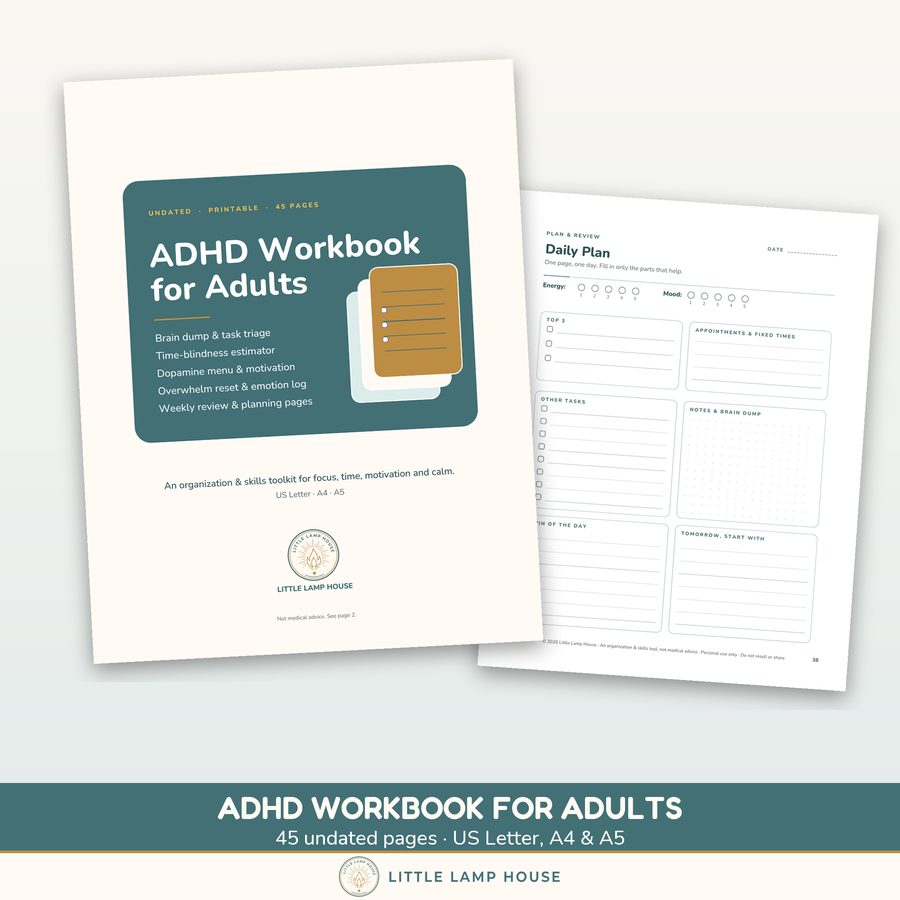 Adult ADHD Workbook printable preview