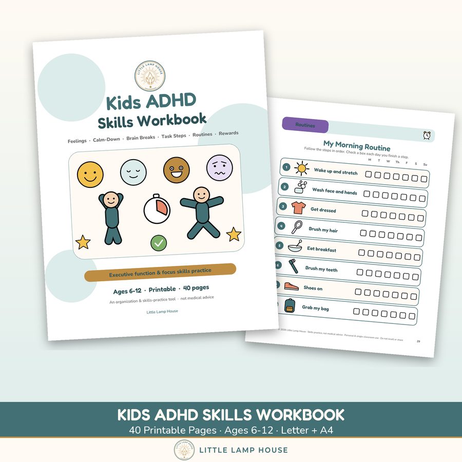Kids ADHD Skills Workbook printable preview