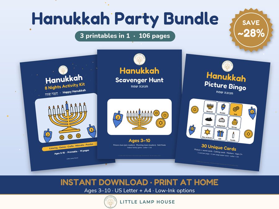 Hanukkah Party Bundle printable preview